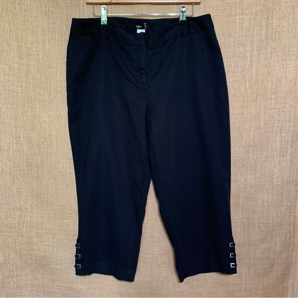 Rafaella Curvy Black Capris 
Size 14 Button Embellishment on the sides